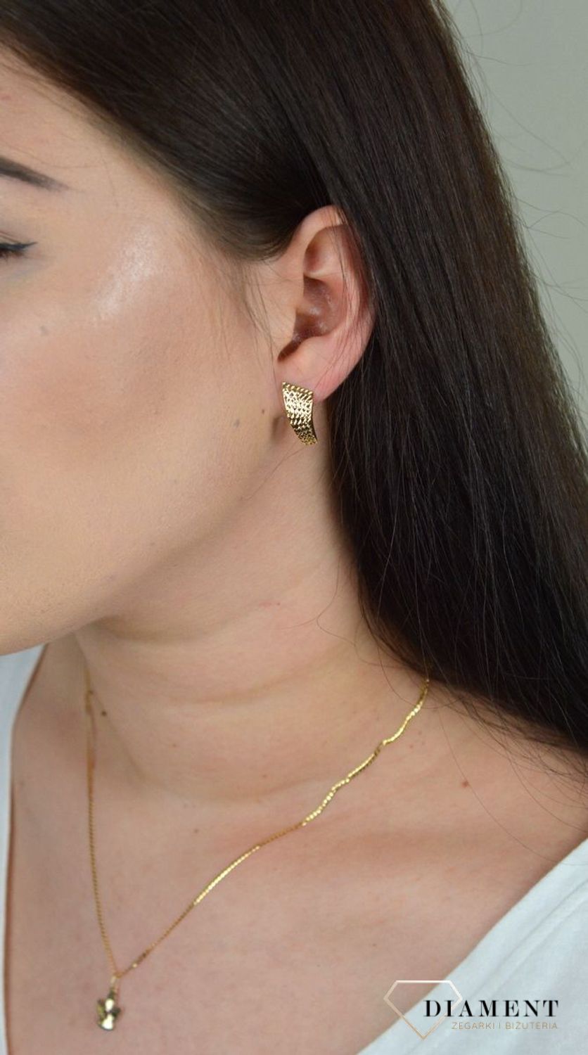 Złote kolczyki diamentowane 'Błyszczące szczęście' KL 2129.jpg